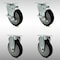 Service Caster 5 Inch SS Black Polyurethane Top Plate Caster Set with 2 Brake 2 Rigid SCC SCC-SS20S514-PPUB-BLK-TLB-2-R514-2 - alternate 1